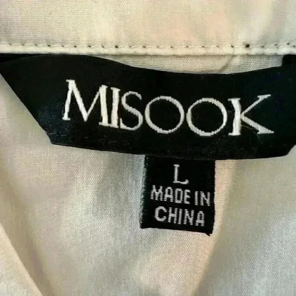 Misook Sleeveless Rhinestone-Trim Button Down Shirt Size Large - Picture 6 of 7